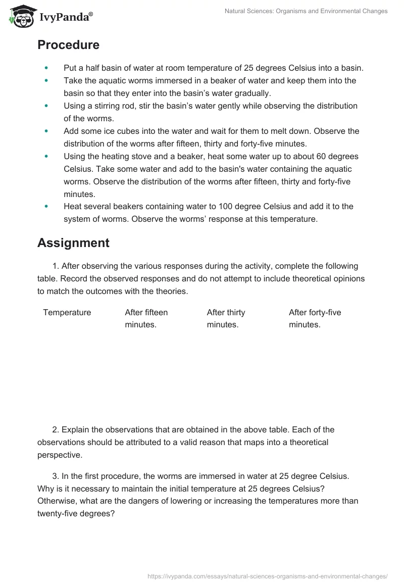 Natural Sciences: Organisms and Environmental Changes. Page 4