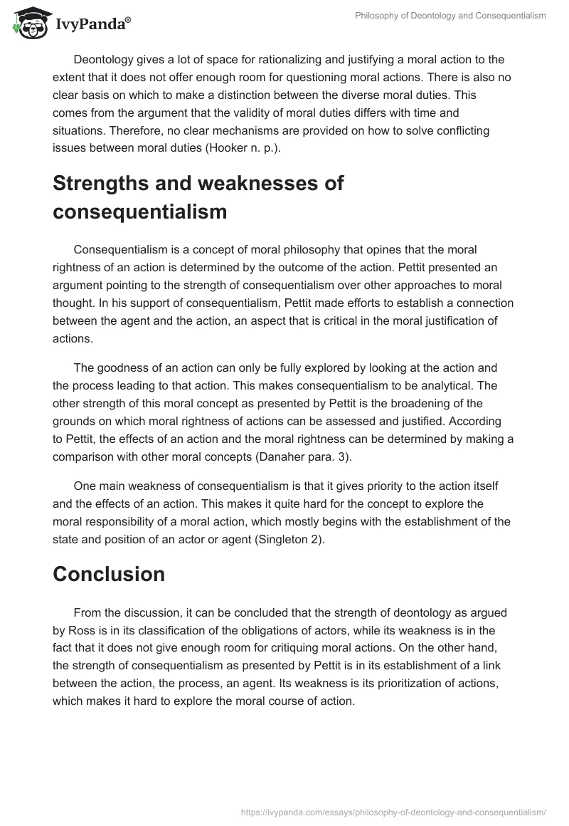 Philosophy of Deontology and Consequentialism. Page 2