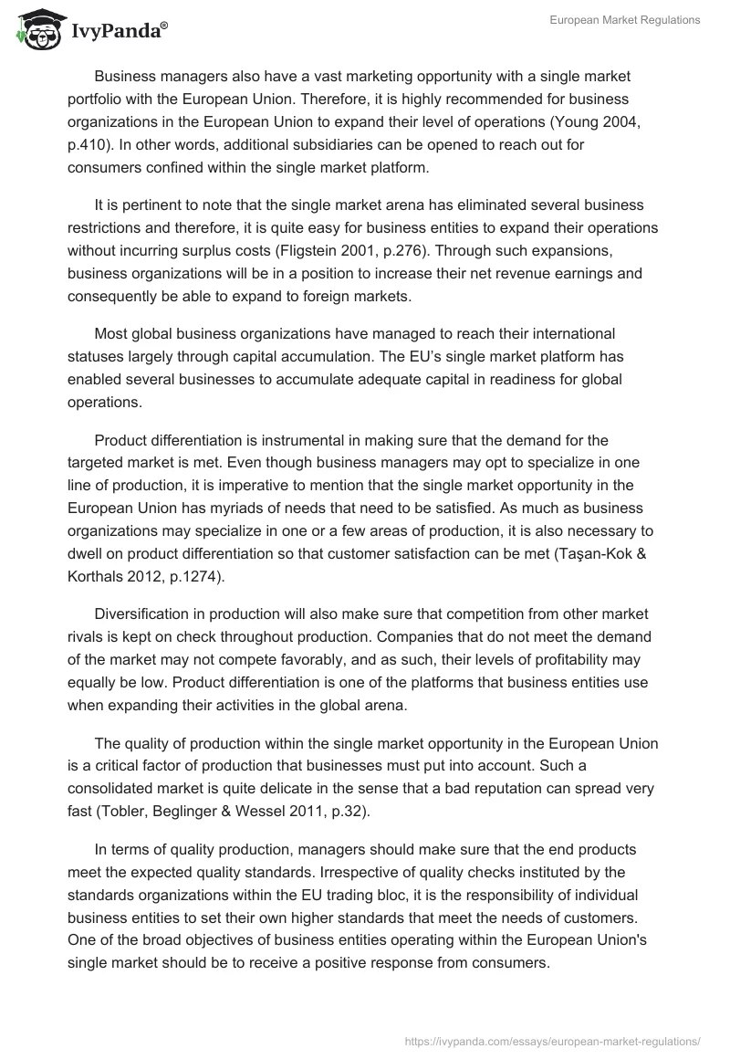 European Market Regulations. Page 2