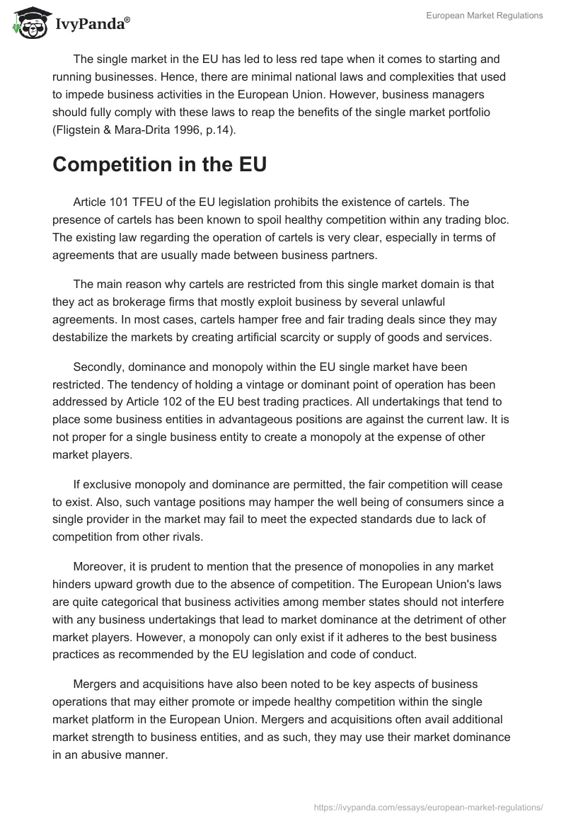European Market Regulations. Page 3