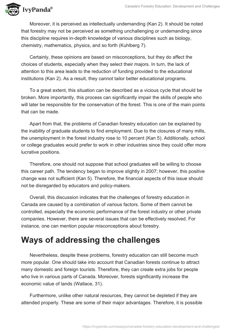 Canada's Forestry Education: Development and Challenges. Page 3