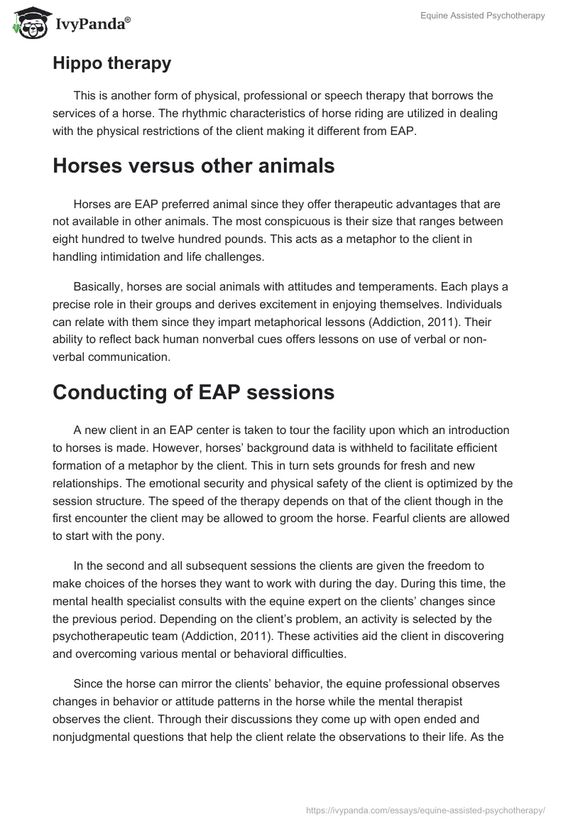 Equine Assisted Psychotherapy. Page 3