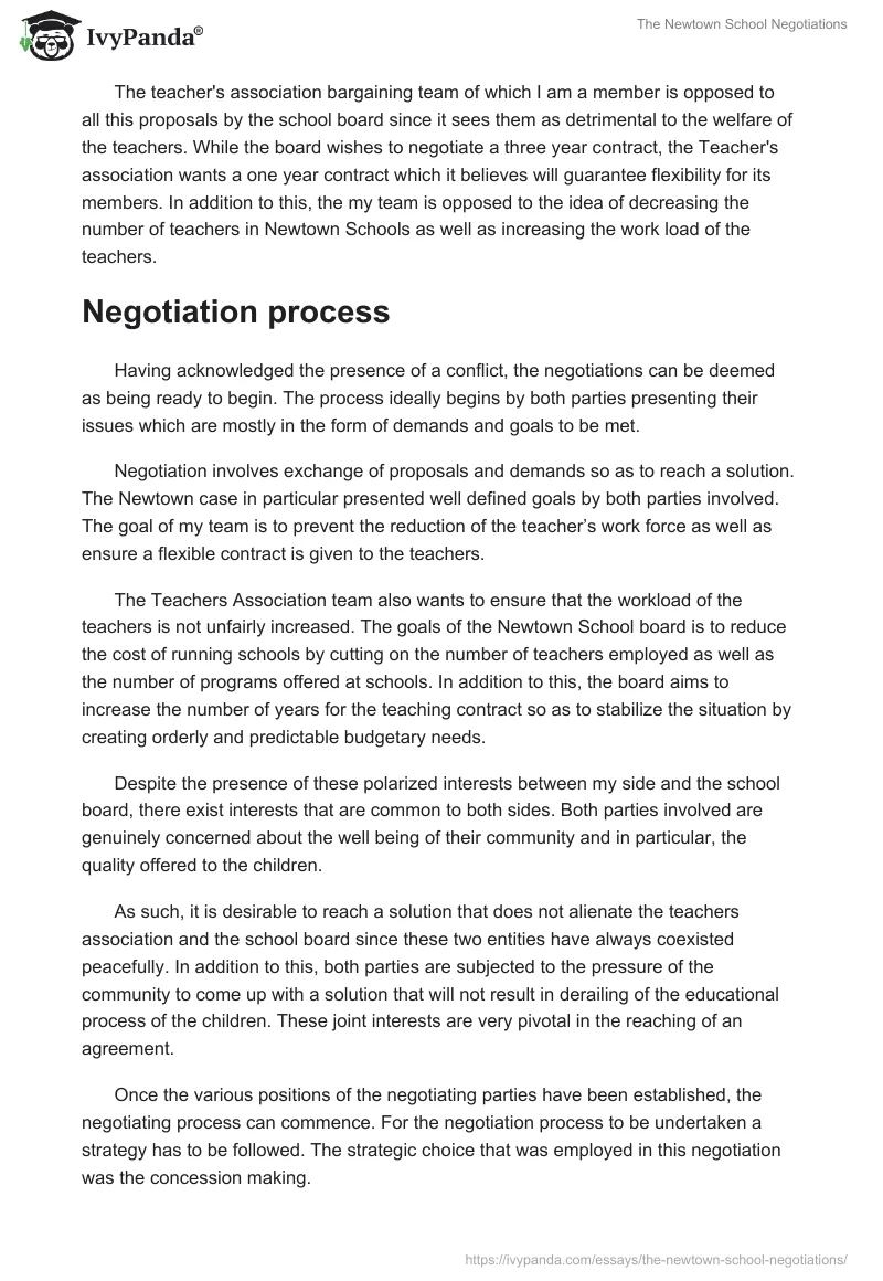 The Newtown School Negotiations. Page 2