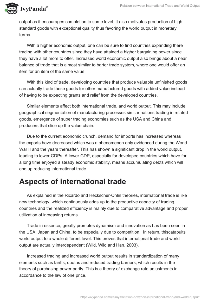 Relation between International Trade and World Output. Page 3