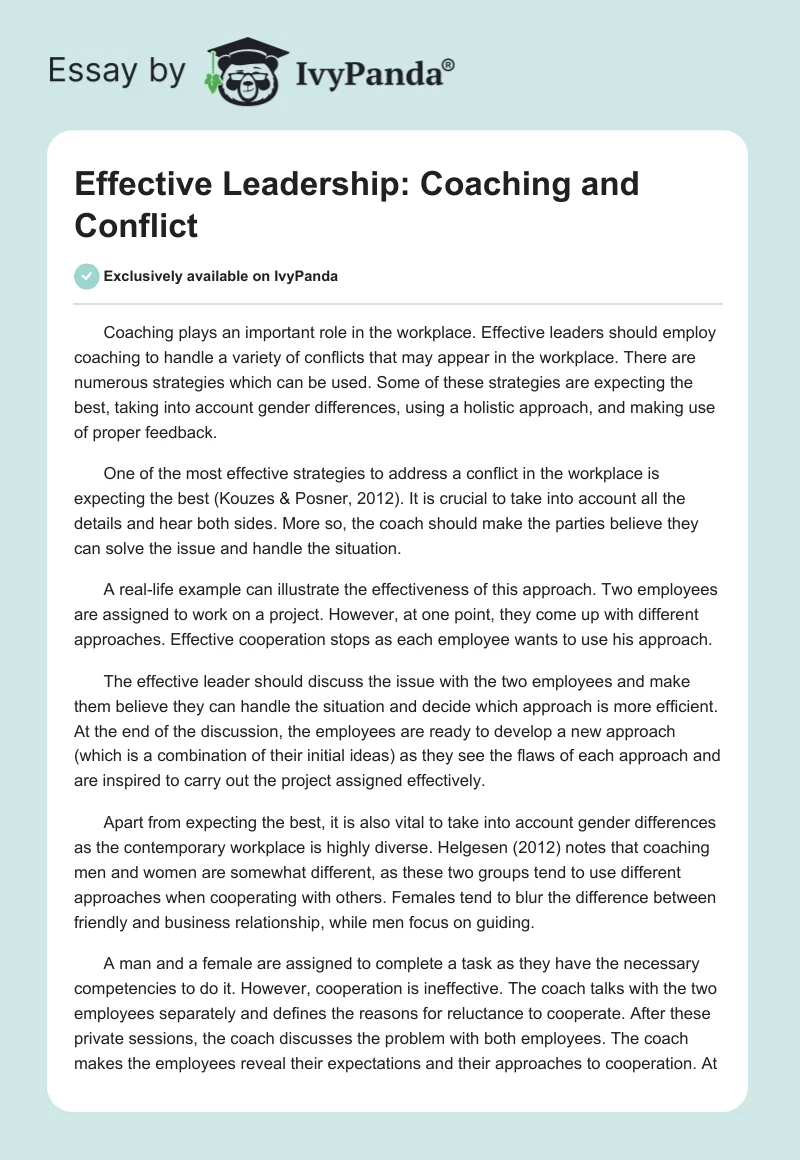 500 word essay on effective leadership