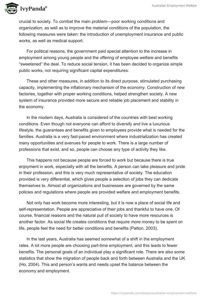 Australian Employment Welfare. Page 2
