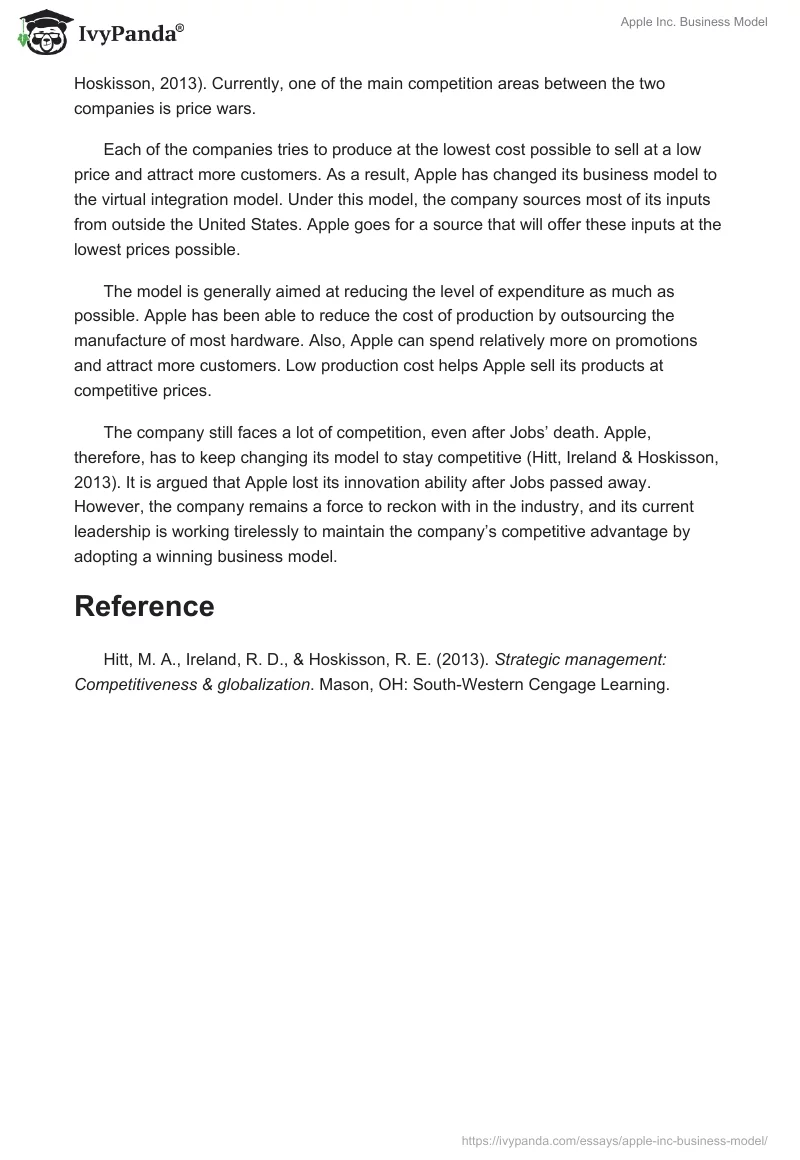 Apple Inc. Business Model. Page 2