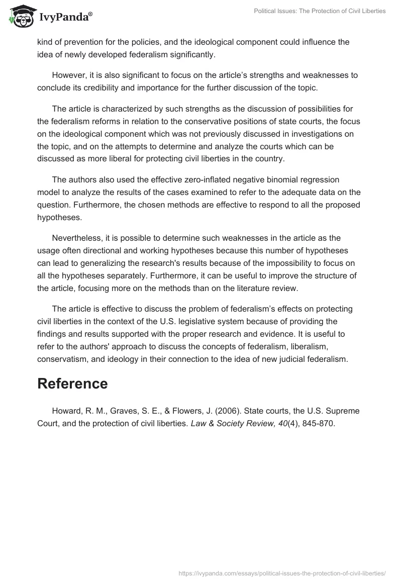 Political Issues: The Protection of Civil Liberties. Page 2