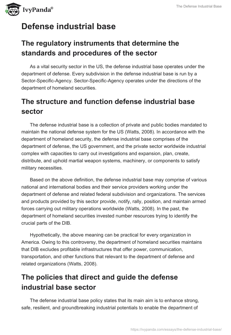 The Defense Industrial Base. Page 2