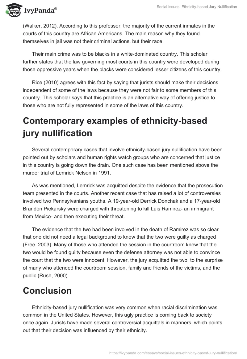 Social Issues: Ethnicity-based Jury Nullification. Page 3