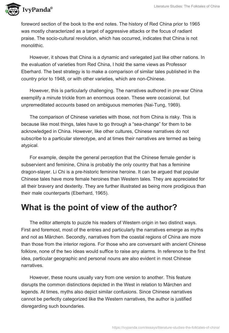 Literature Studies: The Folktales of China. Page 2