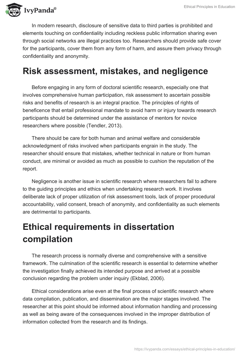 Ethical Principles in Education. Page 5