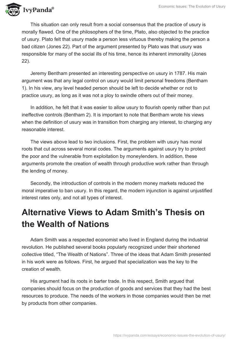 Economic Issues: The Evolution of Usury. Page 2