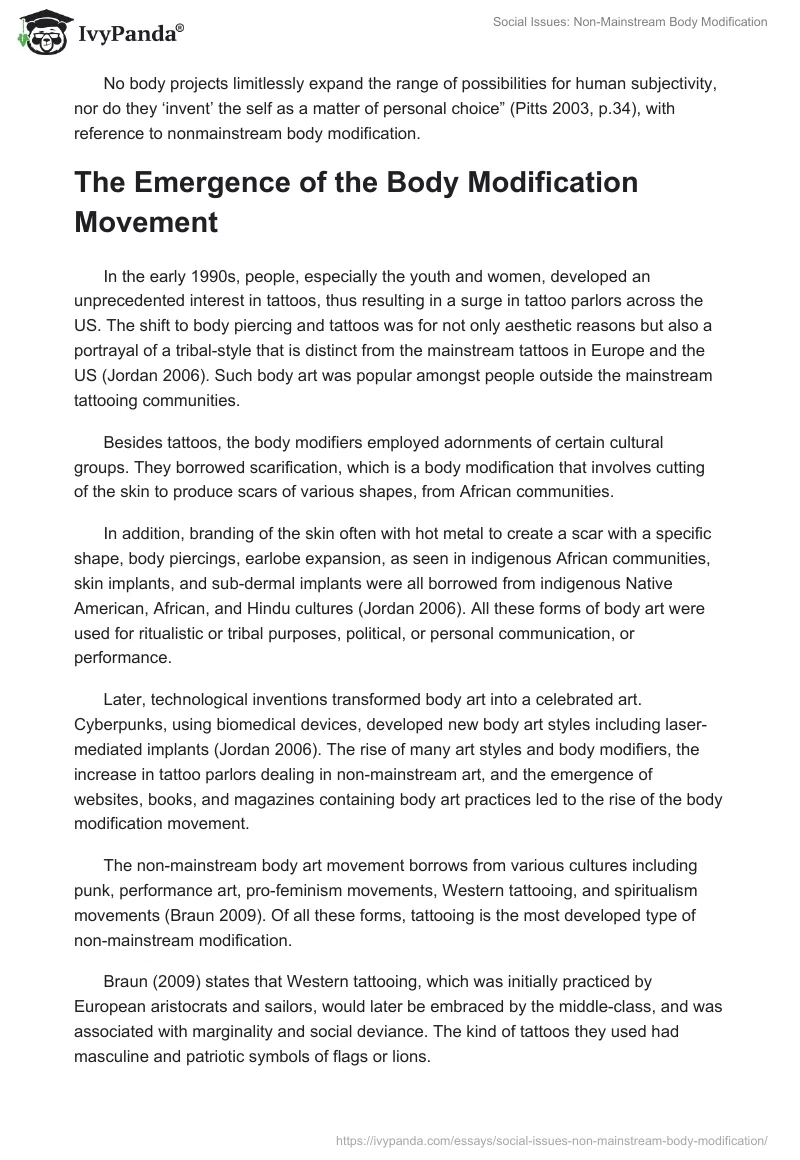 Social Issues: Non-Mainstream Body Modification. Page 2