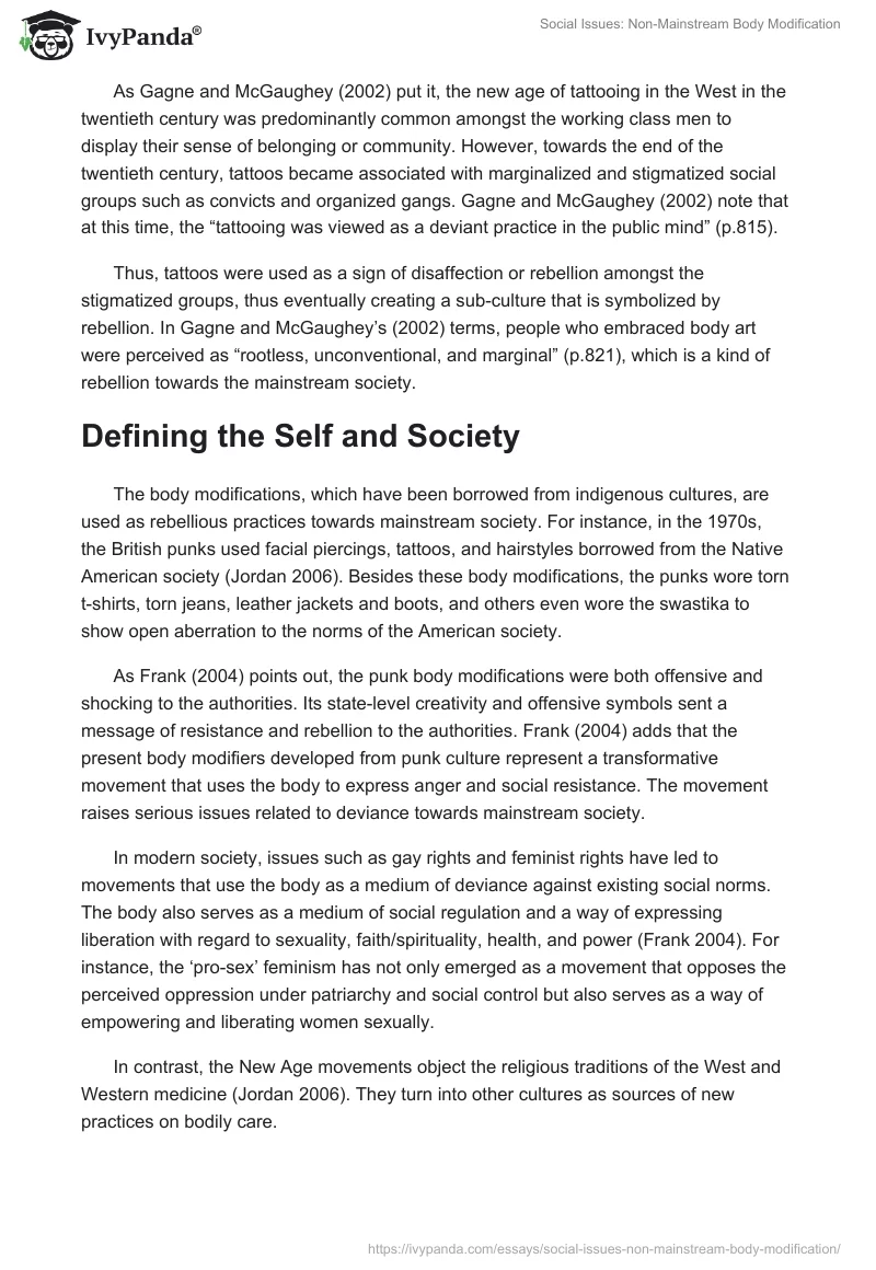 Social Issues: Non-Mainstream Body Modification. Page 3