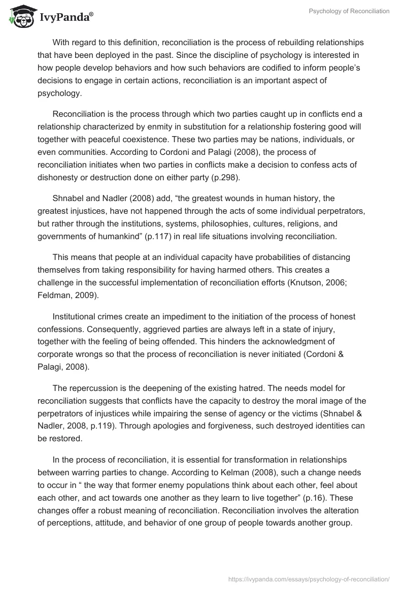 Psychology of Reconciliation. Page 2