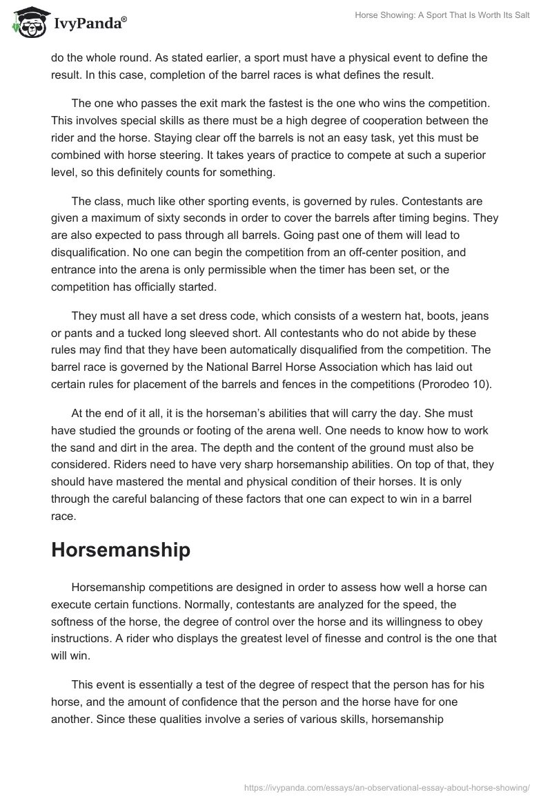 Horse Showing: A Sport That Is Worth Its Salt. Page 3