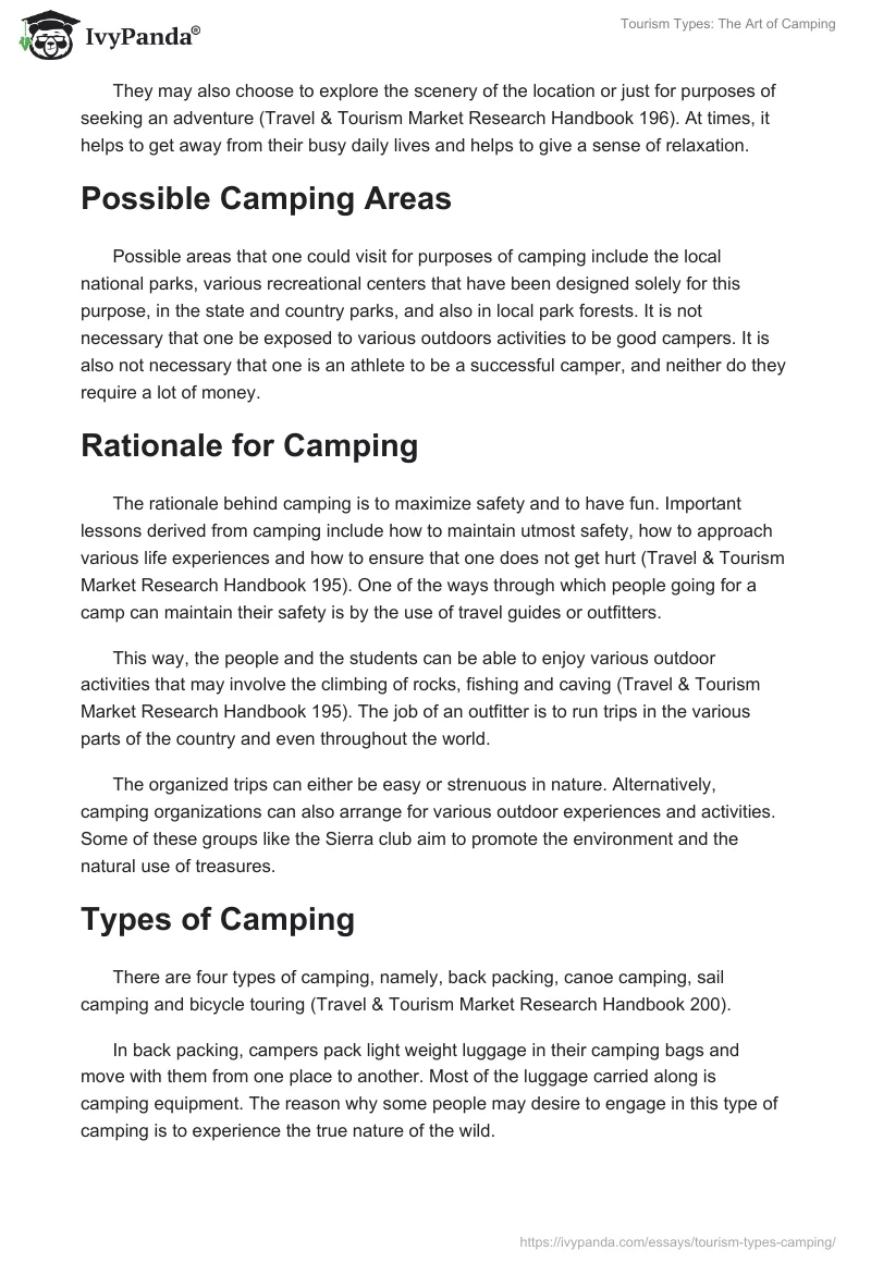 Tourism Types: The Art of Camping. Page 2