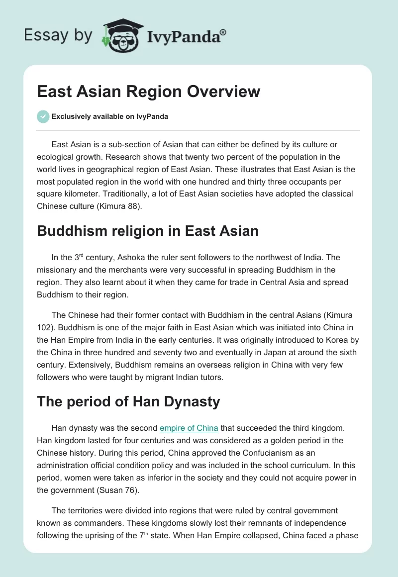 East Asian Region Overview. Page 1