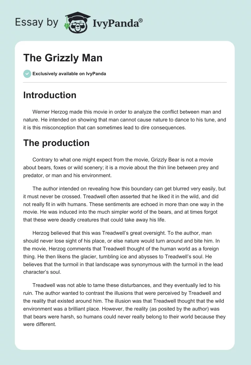 The Grizzly Man. Page 1