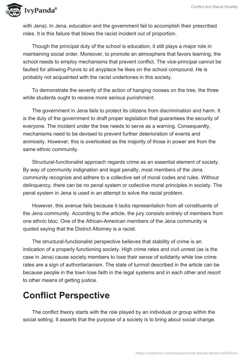 Conflict and Racial Hostility. Page 2