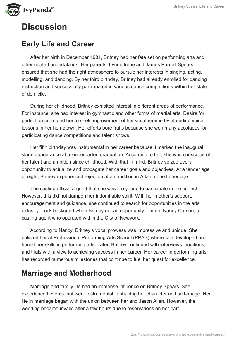 Britney Spears' Life and Career. Page 2