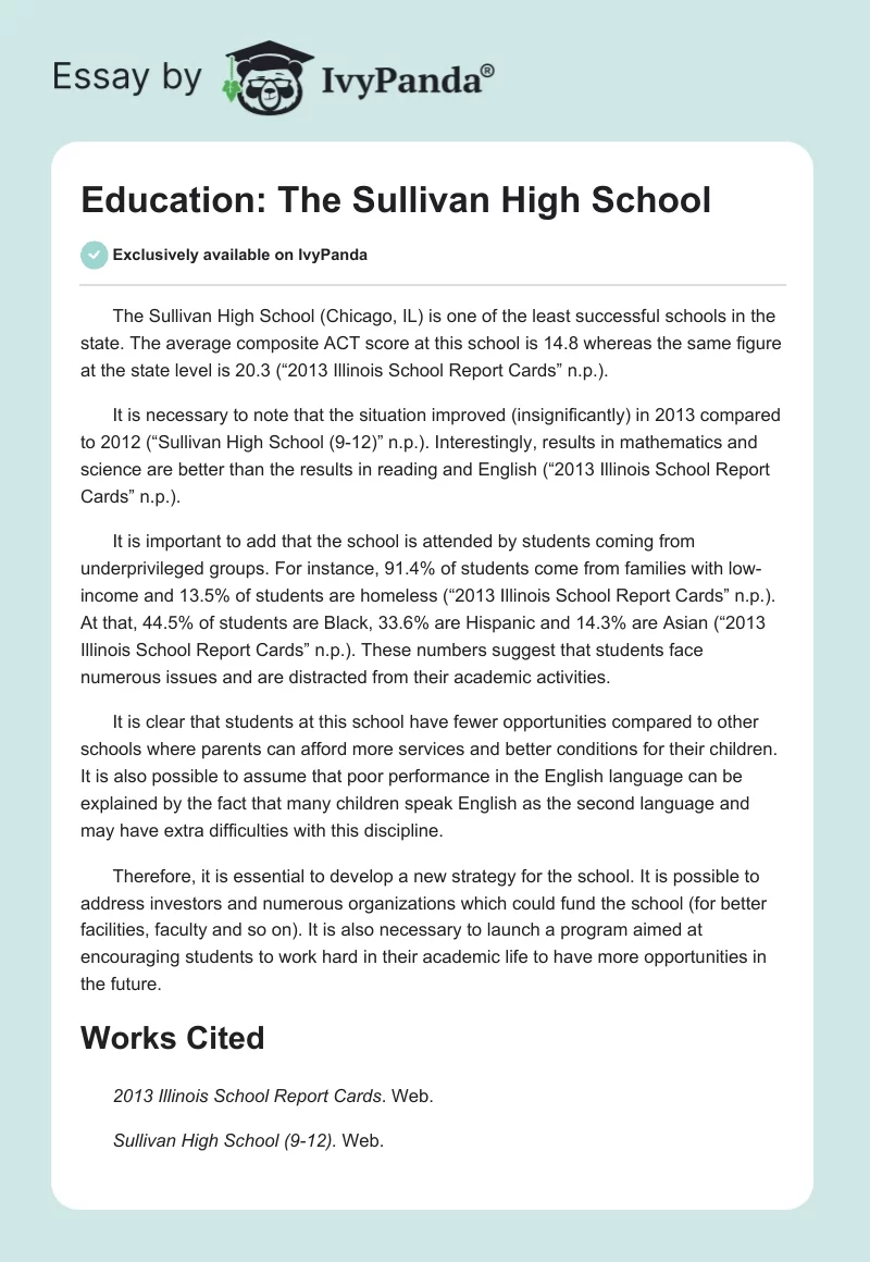 Education: The Sullivan High School. Page 1