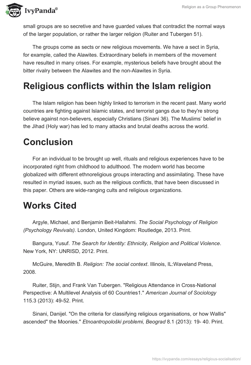 Religion as a Group Phenomenon. Page 4