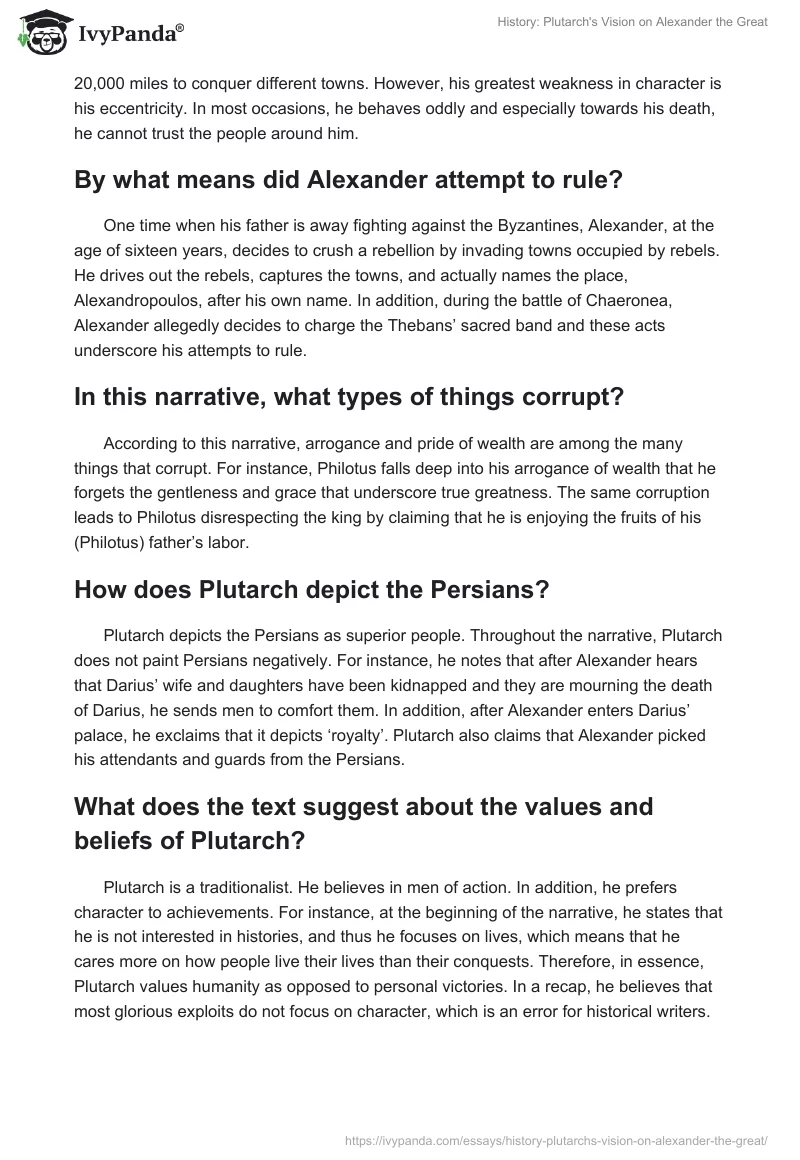 History: Plutarch’s Vision of Alexander the Great. Page 2