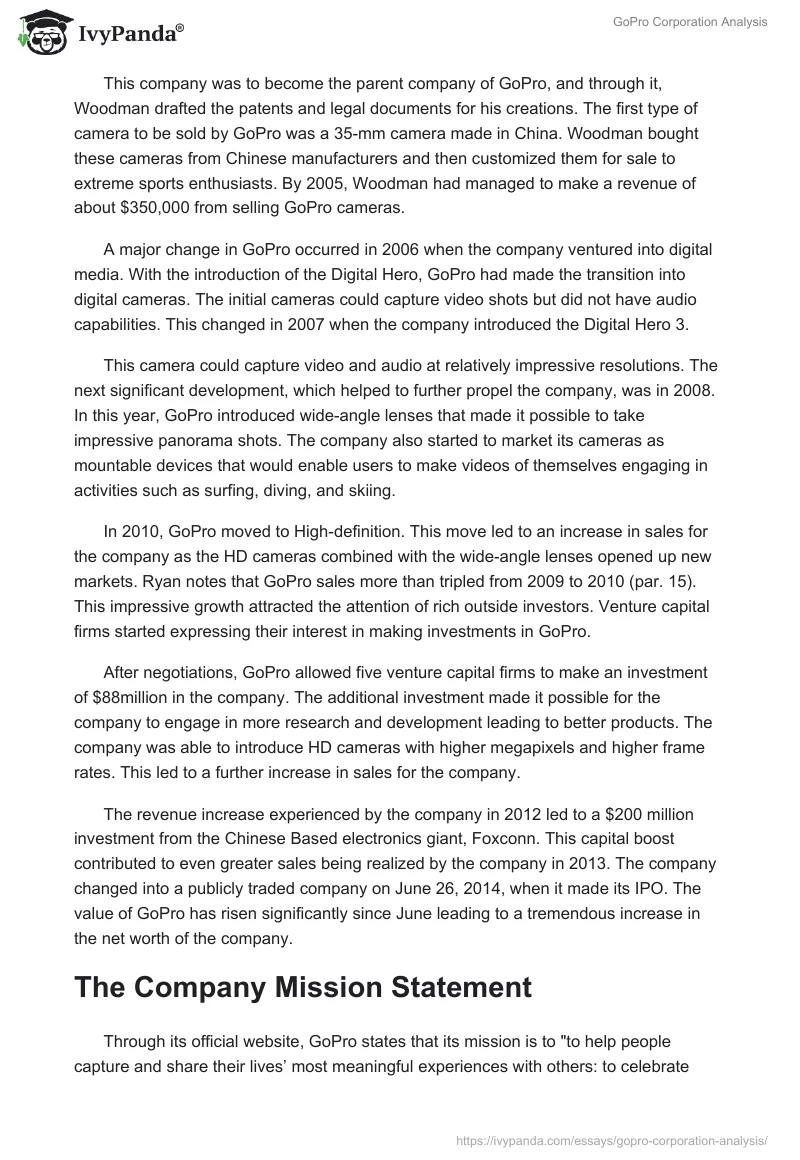 GoPro Corporation Analysis. Page 2