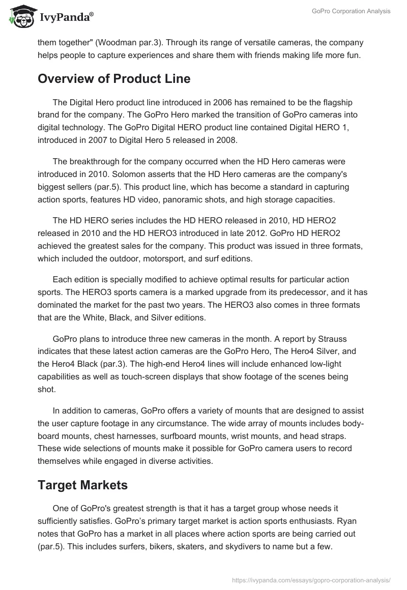 GoPro Corporation Analysis. Page 3