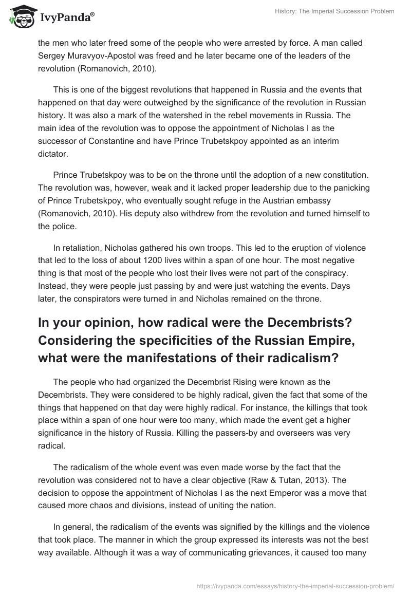 History: The Imperial Succession Problem. Page 2