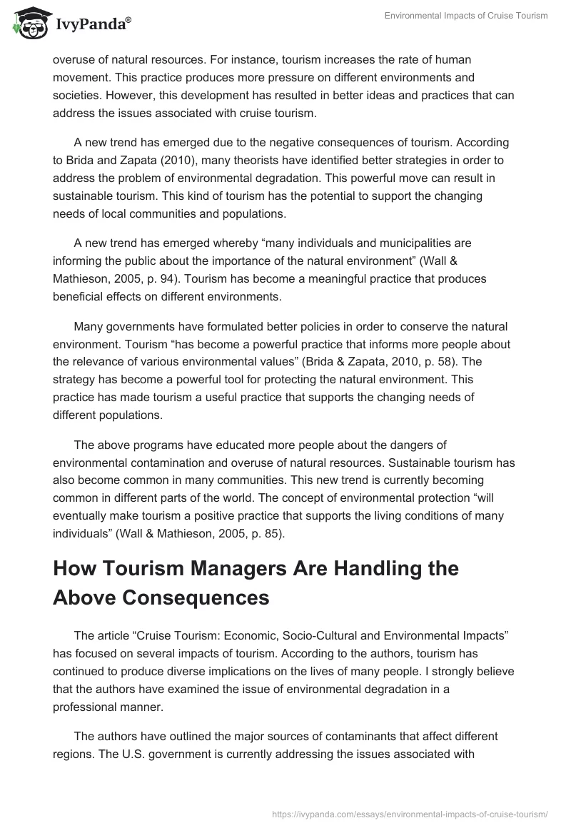 Environmental Impacts of Cruise Tourism. Page 4