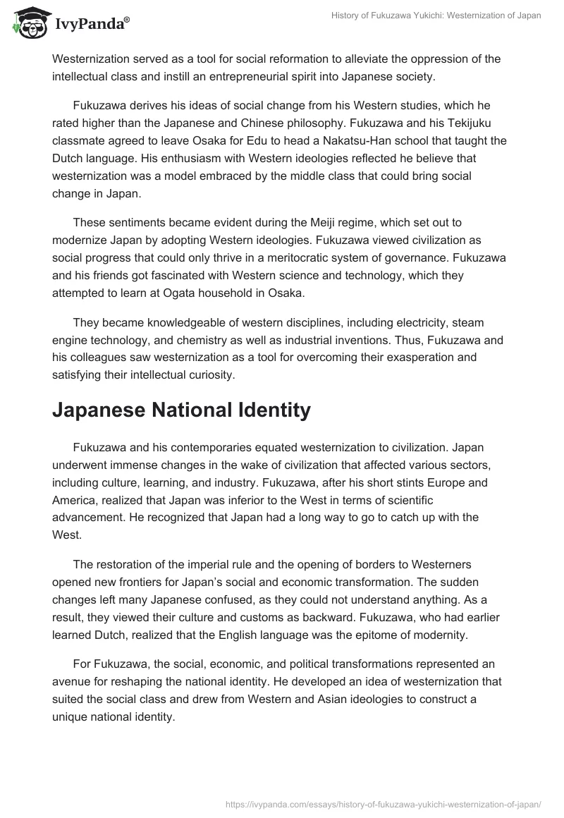 History of Fukuzawa Yukichi: Westernization of Japan. Page 3