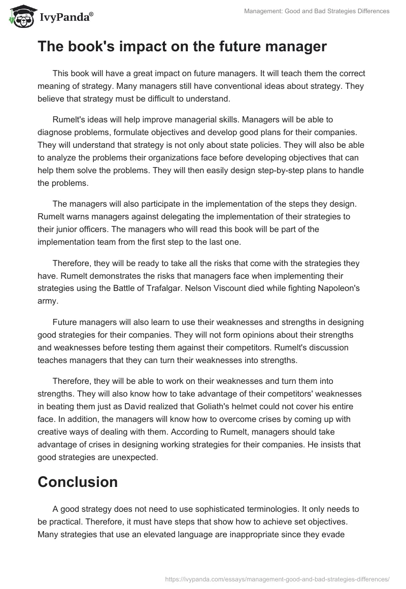 Management: Good and Bad Strategies Differences. Page 3