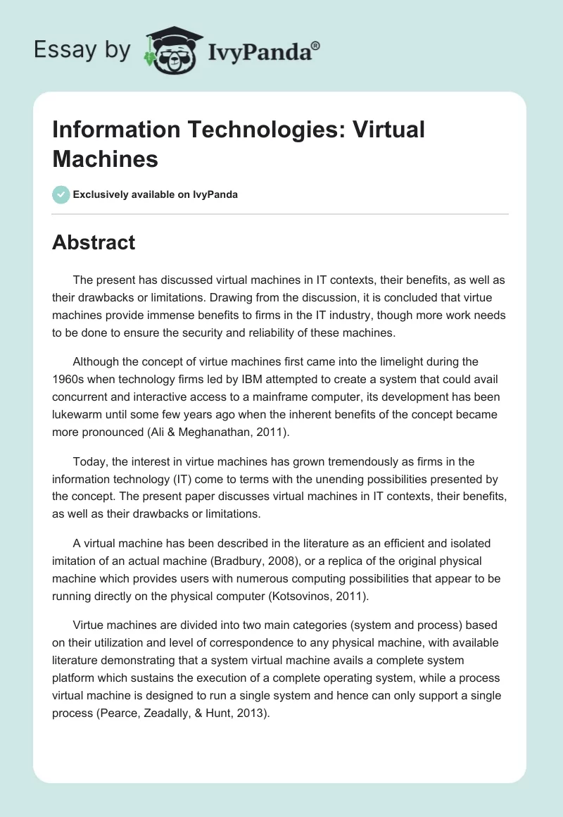 Information Technologies: Virtual Machines. Page 1