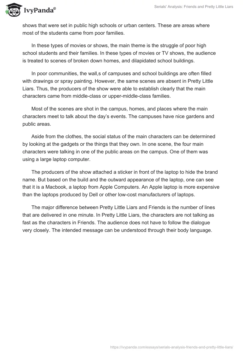 Serials' Analysis: Friends and Pretty Little Liars. Page 3