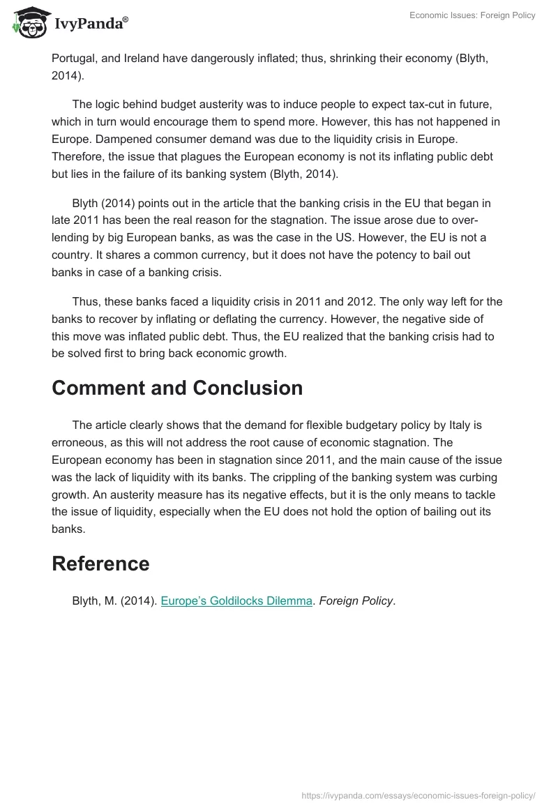 Economic Issues: Foreign Policy. Page 2
