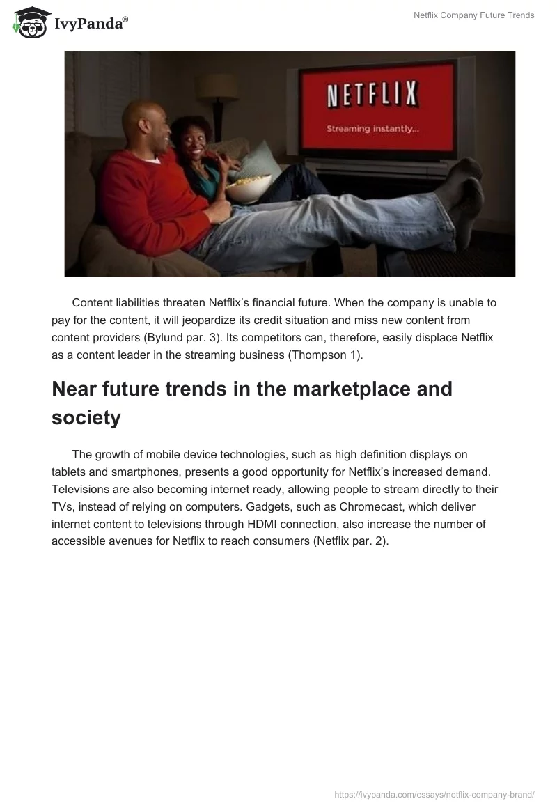 Netflix Company Future Trends. Page 2