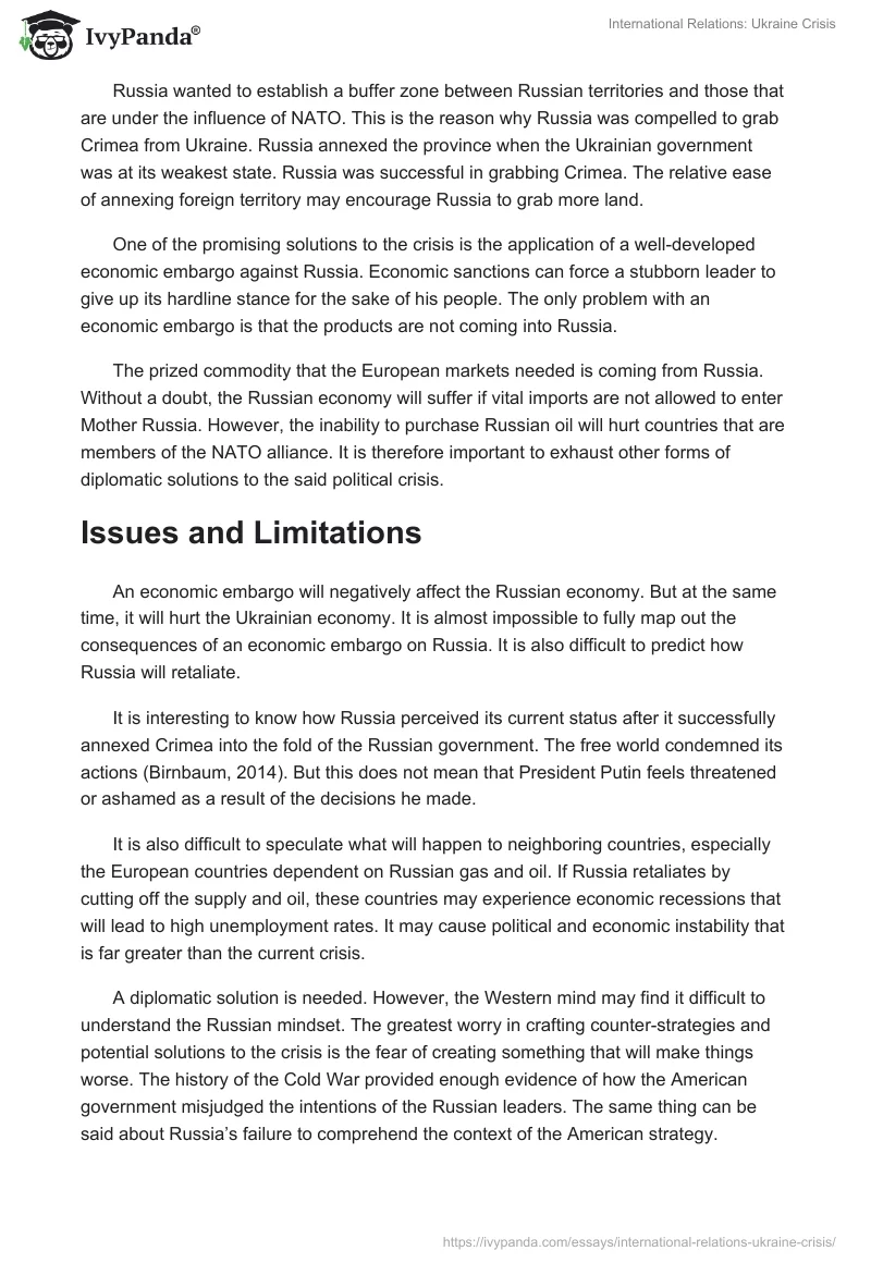 International Relations: Ukraine Crisis. Page 3