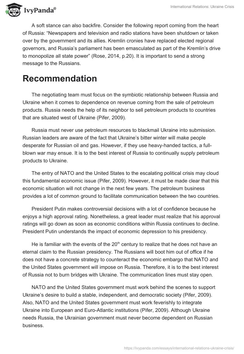 International Relations: Ukraine Crisis. Page 4