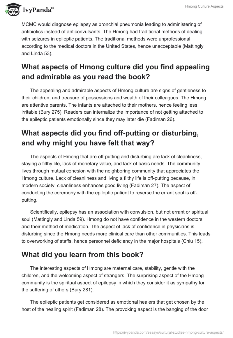 Hmong Culture Aspects. Page 2