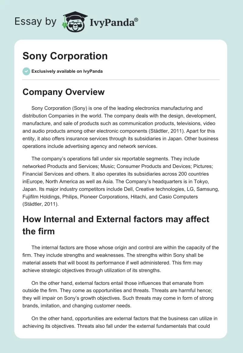Sony Corporation. Page 1