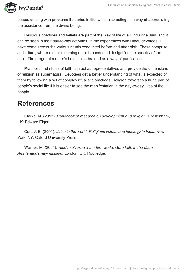 Hinduism and Judaism' Religions: Practices and Rituals. Page 3