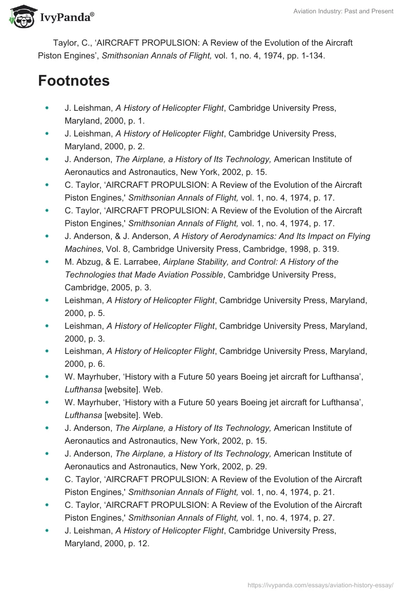 Aviation Industry: Past and Present. Page 4