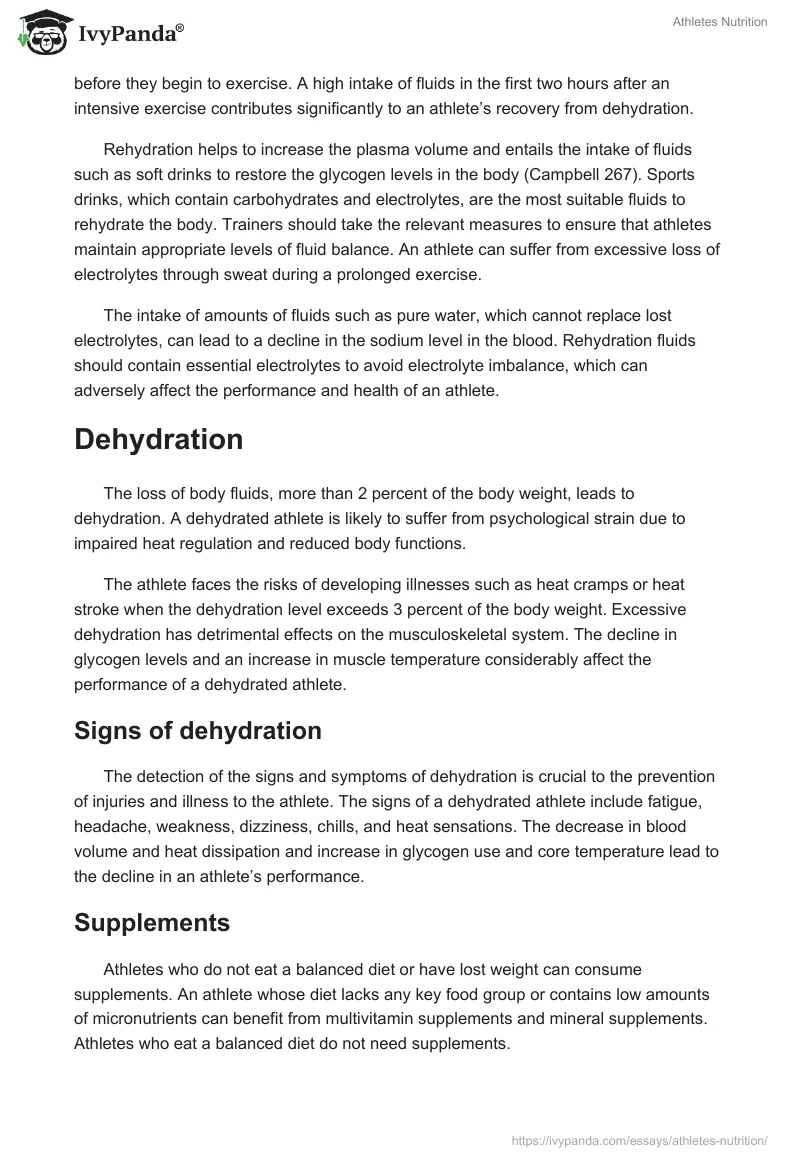 Athletes Nutrition. Page 3