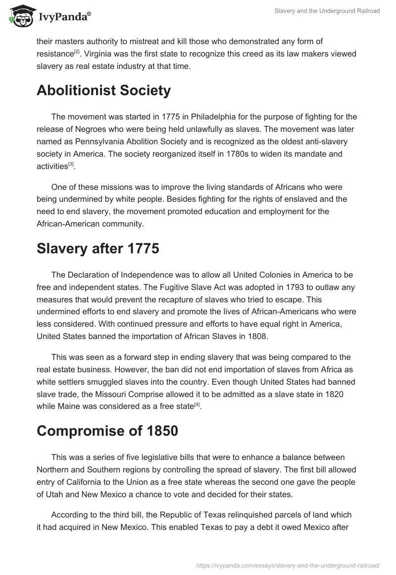 Slavery and the Underground Railroad. Page 2