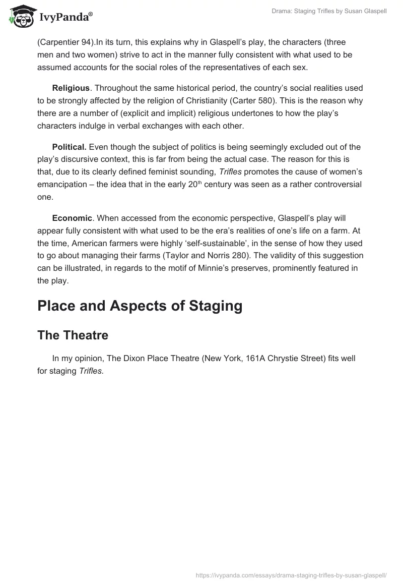 Drama: Staging "Trifles" by Susan Glaspell. Page 2