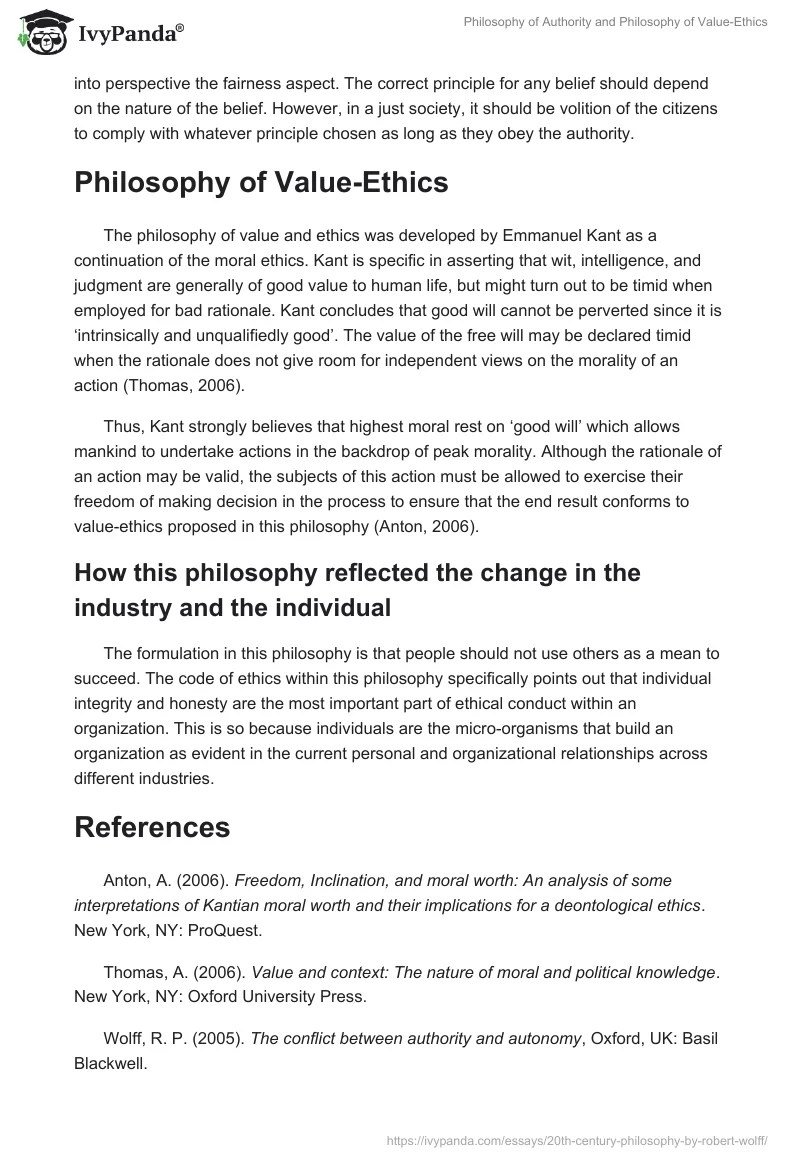 Philosophy of Authority and Philosophy of Value-Ethics. Page 2