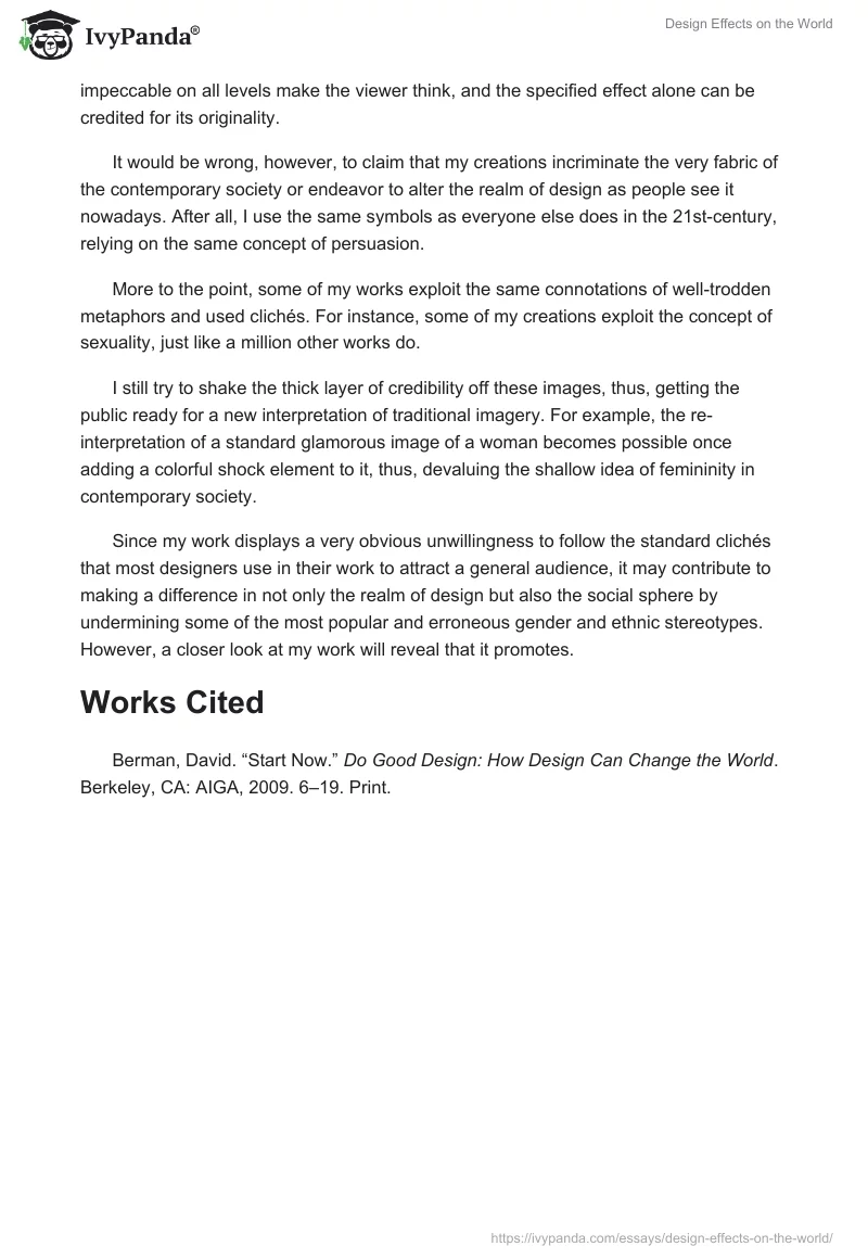 Design Effects on the World. Page 2